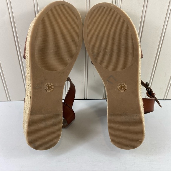 WHITE‎ MT. Women's Plink Platform Wedges Sandals, Brown, Vegan Leather Sz 10M - Picture 8 of 10